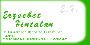 erzsebet hintalan business card